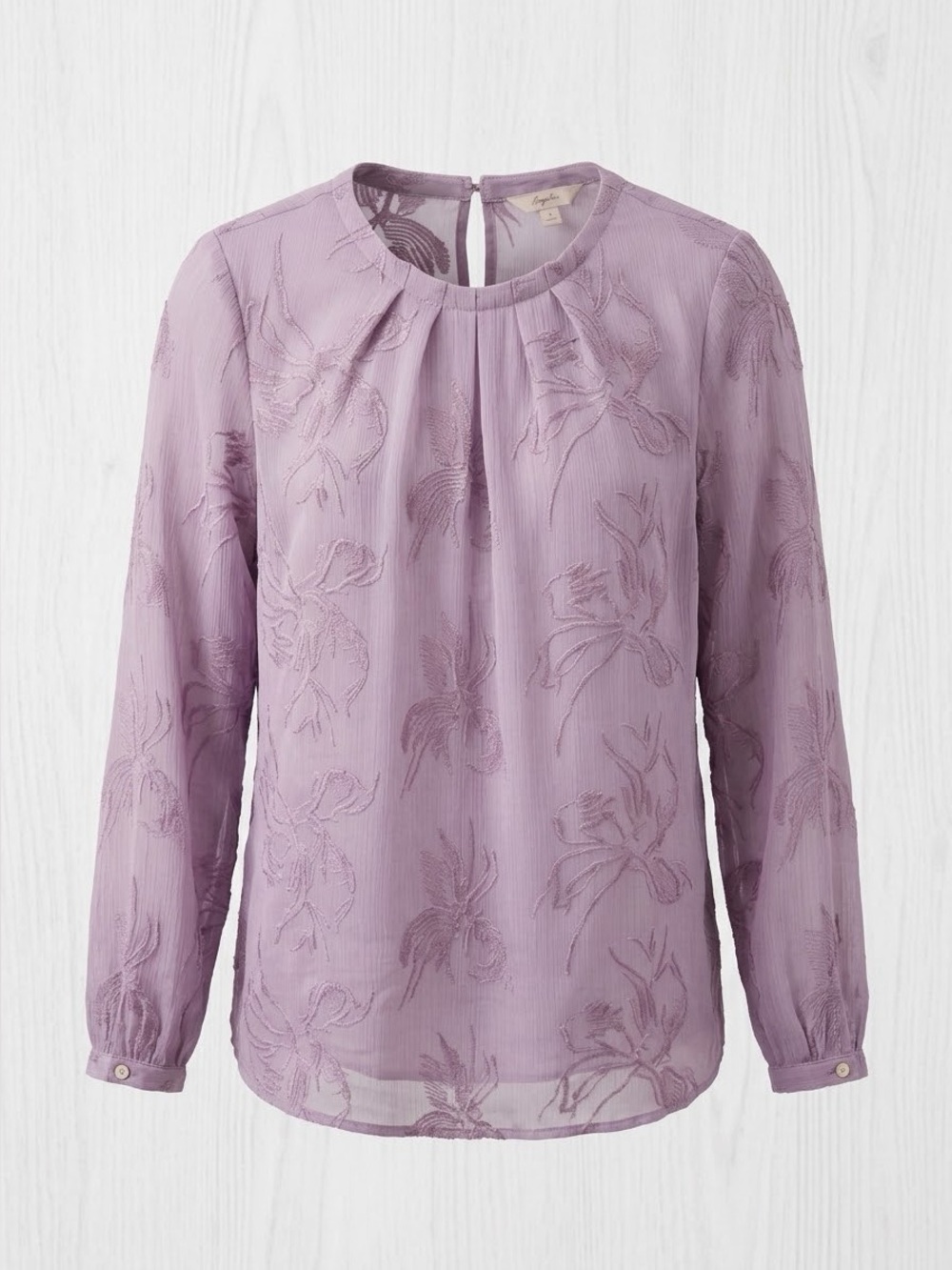 Chico's Size 1 Medium Lavender Embroidered Crinkle Blouse & Cami Set Violet Ice